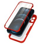 Avizar Capa para iPhone 12 Pro Max Costas Plexiglas e Frente Polímero Contono Vermelho - Back-180-rd-12pm