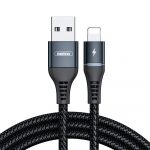Remax Cabo Durable Nylon Braided Wire - Lightning Cable led Claro 2,4 a 1 M Black (Rc-152I Preto) - 6972174152066