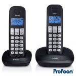 Profoon Conjunto 2 Telefones S/ Fios Preto PDX-1120