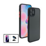 Kit Capa Traseira Proteção Camara + Película Película de Vidro Temperado GorilasGlass + Suporte Magnético para iPhone 13 Pro Max Black - 7427285584491