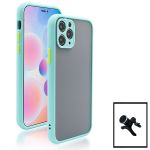 Kit Capa Traseira Proteção Camara + Suporte Magnético Com Pernas para iPhone 13 Pro Max - Azul Claro - 7427285584460