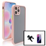 Kit Capa Traseira Proteção Camara + Película Película de Vidro Temperado GorilasGlass + Suporte Magnético Com Pernas para iPhone 13 Pro Max Pink - 7427285584354