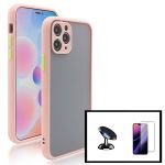 Kit Capa Traseira Proteção Camara + Película Película de Vidro Temperado GorilasGlass + Suporte Magnético para iPhone 13 Pro Max Pink - 7427285584330