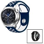 Kit Bracelete Desportiva + Película de Hidrogel para Realme Watch T1 - Azul Escuro / Branco - 7427285586846