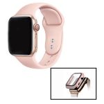 KIT Capa de Proteção + Vidro + Bracelete Silicone para Apple Watch Series 7 - 45mm Pink - 7427285581599