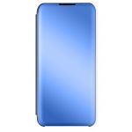 Avizar Capa fólio para o seu Galaxy A03s aba Design espelhado com suporte video azul - FOLIO-MIRUP-BL-A03S