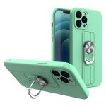 LMobile Capa Silicone Traseira Ring Case Case Finger Grip And Stand iphone 12 Pro Max Menta - 9145576214497