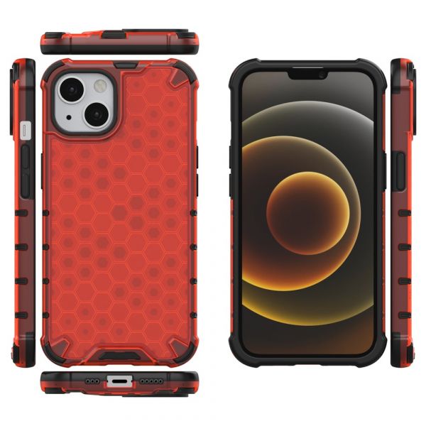Lmobile Capa Silicone Traseira Honeycomb Case Armor Cover Bumper Iphone 13 Red 9145576213360 1201