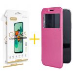 Accetel Conjunto 2x Película de Vidro + Capa Accetel para Samsung Galaxy A12 4G Gandy Flip Cover Pink - 8434009608578