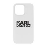 Karl Lagerfeld Capa iPhone 13 Mini Silicone Stack Logo Branco - Back-karl-wh-13mi