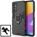 Kit Suporte Magnético de Carro Reforçado + Capa 3X1 Military Defender para Samsung Galaxy M52 5G