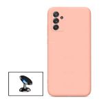 Kit Suporte Magnético de Carro + Capa Silicone Líquido para Samsung Galaxy M52 5G Pink