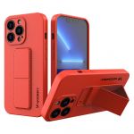 Capa Silicone Traseira Wozinsky Kickstand Case Flexible Cover a Stand iphone 13 Pro Max Red - 9145576233993