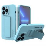 Capa Silicone Traseira Wozinsky Kickstand Case Flexible Cover a Stand iphone 13 Pro Max Azul - 9145576234013