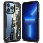 Capa Silicone Traseira Ringke Fusion X Design Durable Pc Case Bumper iphone 13 Pro Black (ticket Band) (Fxd550e43) - 8809818843760