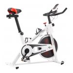 Bicicleta Estática De Spinning Com Sensores De Pulso Branco e Vermelho - VX.92136