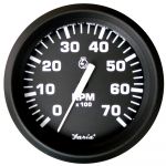 Faria Euro Black 4" Tachometer - 7,000 RPM (Gas - All Outboard) - 32805