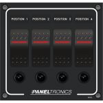 Waterproof Panel - DC 4-Position Illuminated Rocker Switch & Circuit Breaker - 9960022B