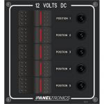 Waterproof Panel - DC 5-Position Illuminated Rocker Switch & Circuit Breaker - 9960018B