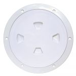 Beckson 8" Smooth Center Screw-Out Deck Plate - White - DP80-W