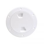 Beckson 4" Smooth Center Screw-Out Deck Plate - White - DP40-W