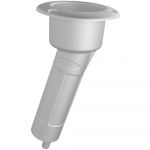 Mate Series Plastic 15° Rod & Cup Holder - Drain - Round Top - White - P1015DW