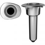 Mate Series Elite Screwless Stainless Steel 0° Rod & Cup Holder - Drain - Oval Top - C2000DS