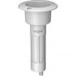 Mate Series Plastic 0° Rod & Cup Holder - Drain - Round Top - White - P1000DW