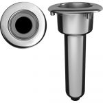 Mate Series Elite Screwless Stainless Steel 0° Rod & Cup Holder - Drain - Round Top - C1000DS