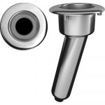 Mate Series Elite Screwless Stainless Steel 15° Rod & Cup Holder - Drain - Round Top - C1015DS