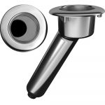 Mate Series Elite Screwless Stainless Steel 30° Rod & Cup Holder - Drain - Round Top - C1030DS