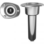 Mate Series Stainless Steel 0° Rod & Cup Holder - Drain - Oval Top - C2000D