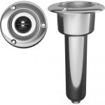 Mate Series Stainless Steel 0° Rod & Cup Holder - Drain - Round Top - C1000D