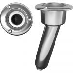 Mate Series Stainless Steel 15° Rod & Cup Holder - Drain - Round Top - C1015D