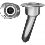 Mate Series Stainless Steel 15° Rod & Cup Holder - Drain - Oval Top - C2015D