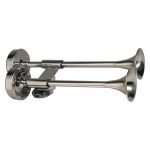 Ongaro Deluxe SS Shorty Dual Trumpet Horn - 12V - 10012