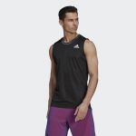 adidas T-Shirt sem Mangas Primeblue para Ténis Black / Black L - GP7834-L
