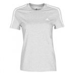 adidas T-Shirt Justa 3-Stripes Loungewear Essentials Medium Grey Heather / White L - GL0785-L