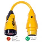 Marinco P503-30 EEL 30A-125V Female to 50A-125V Male Pigtail Adapter - Yellow - P503-30