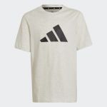 adidas T-Shirt 3-Stripes Future Icons White Melange / Black 164 - HG8857-164