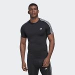 adidas T-Shirt Masculino de Treino 3-Stripes Techfit Black XL - HD3525-XL