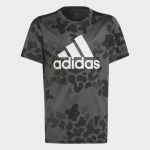 adidas T-Shirt Designed to Move Black / Grey Six / White 140 - HG6830-140
