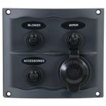 BEP 900-3WPS 3 Gang Switch Panel With Accessory Plug - BEP9003WPS