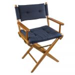 Whitecap Teak Director'S Chair With Navy Cushion - 61042-WHI
