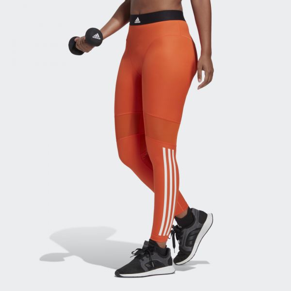 Adidas Leggings 7/8 3-Stripes Hyperglam Semi Impact Orange S - HK9991-0003