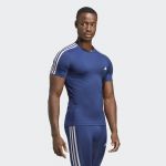 adidas T-Shirt de Treino 3-Stripes Techfit Dark Blue L - IC2166-0006