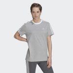 adidas T-Shirt 3-Stripes Essentials Medium Grey Heather / White 2XS - HC0106-0001