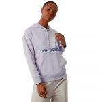 New Balance Sweatshirt Essentials Stacked Logo Oversized Pullover Hoodie Mulher Purple S - WT03547-GRV-S
