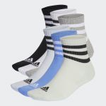 adidas Meias de Cano Médio Acolchoadas 3-Stripes - 3 pares Medium Grey Heather / White / Black 40-42 - IC1318-0005