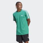 adidas T-Shirt 3-Stripes Train Essentials Court Green / White L - H54661-0004